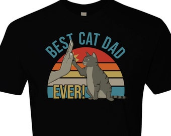 Best Cat Dad Ever Shirt - multi skin tones Men's T-Shirt,  Funny Cat shirt, Cat Lover Gift, Cat Dad Shirt, Valentine's Day Gift For Him