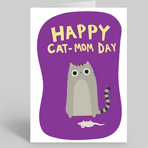Carte de fête des mères chat maman, carte drôle de fête des mères, carte d'amant de chat, carte de propriétaire de chat, carte de chat mignon, carte de jour de papa de chat drôle, fête des mères