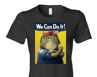 We Can Do It Cat | Women's Shirt l Rosie the riveter l womens Equality l Gift for her l Cat Lover l cat lady, Trending Shirts, women's power