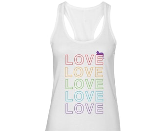 Gay Pride Rainbow Love Tank Top, Pride Tank, Valentine's Day Gift, Proud LGBT Parade Lesbian Bisexual Transgender Same-sex Wedding, Purride