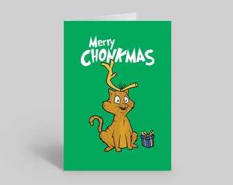 CHONK Stole Christmas Cat Card, Cat owner card, Funny Christmas card, Cat lover card, Cat owner card, Cute cat card, Meme Cat Card, Chonk