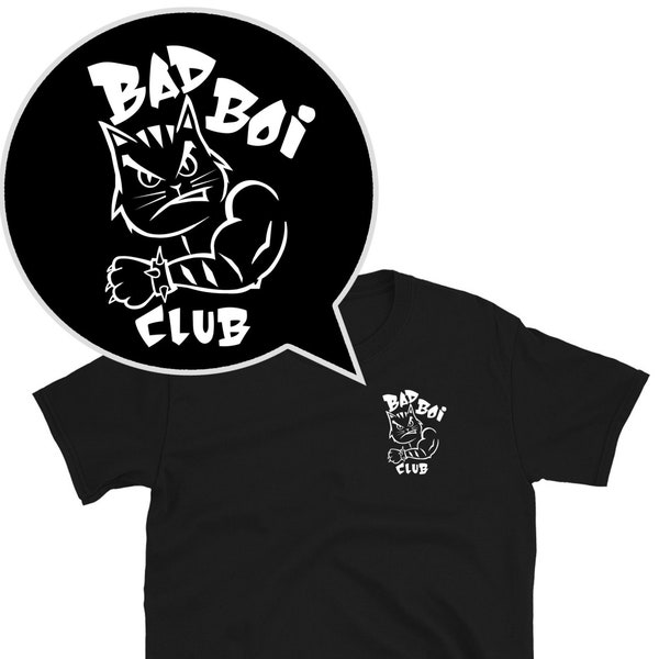 Bad Boi Club throwback 90s tee - cat dad, cat mom, 90s Cat shirt, Cat Lover Gift, Cat Shirt, gym cat, bad boi Shirt, Trending Shirts, chonk