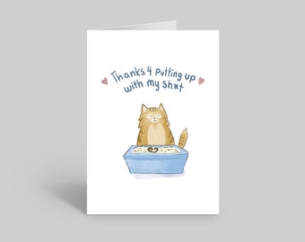 Litterbox Valentines Day Cat Card, Funny Valentines Day card, Cat lover card, Cat owner card, Cute cat card, Valentines day card funny