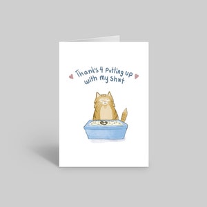 Litterbox Valentines Day Cat Card, Funny Valentines Day card, Cat lover card, Cat owner card, Cute cat card, Valentines day card funny
