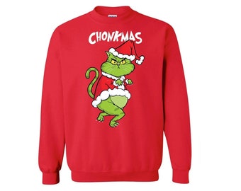 CHONK Stole Christmas crewneck - Funny Christmas Sweatshirt - Ugly Christmas sweater- xmas sweater - Gift for Cat Lover, Cat Dad
