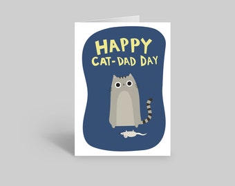 Tarjeta del Día del Padre con Gato, Tarjeta divertida del Día del Padre, Tarjeta para amantes de los gatos, Tarjeta para dueños de gatos, Tarjeta linda con gato, Tarjeta divertida del Día del Padre con Gato, Día del Padre