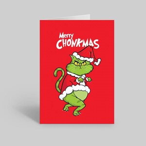 Biglietto di auguri CHONK Stole Christmas, biglietto per proprietario di gatto, biglietto di Natale divertente, biglietto per amante dei gatti, biglietto per proprietario di gatto, biglietto per gatto carino, biglietto per meme con gatto, Chonk