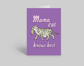 Mother's Day Cat Mom Cat Card, Funny mothers Day card, Cat lover card, Cat owner card, Cute cat card, cat dad day card funny, Mother's day