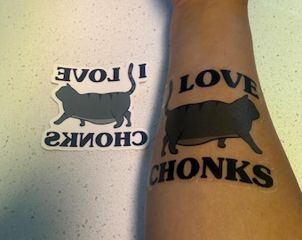 Chonk Cat Tattoos, Cat Temporary Tattoos Chonk Tattoos Cat Mom Tattoo Cat Dad Tattoos Pet Birthday Tattoos