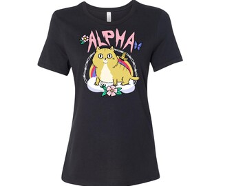 Alpha Cat Women's shirt l cat Shirt l Gift for her l Cat Lover l cat Trending Shirts  childless cat lady | cat mom | funny shirt