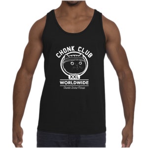 Chonk Club Herren Tank Top, lustiges Katzen Tank Top, Katzenliebhaber Geschenk, Katzen Papa Shirt, Gym Katze, Chonk Meme, Chonk Chart