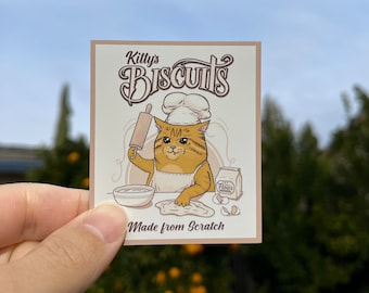 Kitty Biscuits MAGNET, Cat magnet for fridge, magnet for car,  Vintage Camp magnet, Cat Lover, Meme magnet, Cat magnet, kitty biscuit magnet
