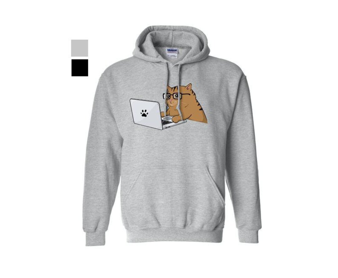 Cats & Computers Sweatshirt, Programmer Mens Womens Hoodie I Geek Gift ...