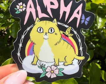Alpha Cat Sticker l Cat Sticker l Gift for her l Cat Lover | Cat mom | funny cat sticker | Cat Dad