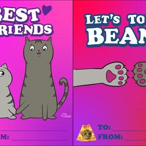 Digital Download | Best Furriends Card | Toe Beans Card| Printable Valentine&#39;s Day Cards 2021 | Cat Mom Cards | Valentine&#39;s Day Cards Funny