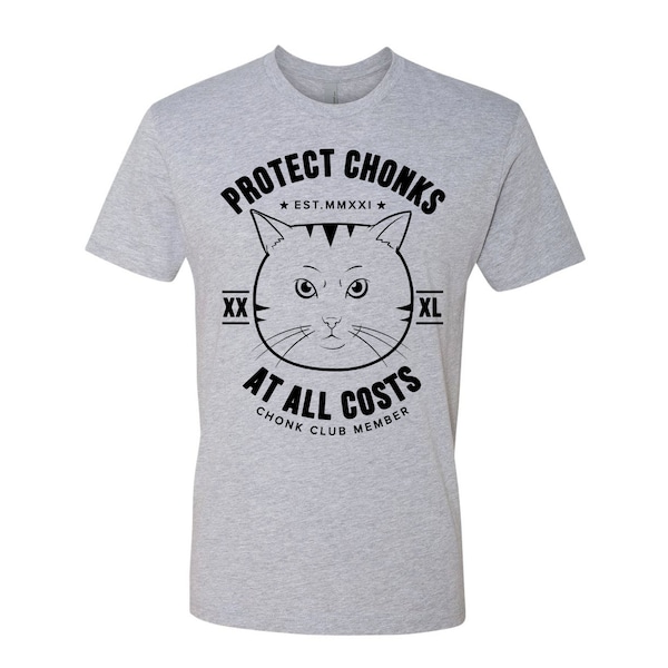 PROTECT CHONKS - Men's T-Shirt, Funny Cat T-shirt, Cat Lover Gift, Cat Dad Shirt, Meowdy Meme, Meme Shirt, Cat Dad Shirt, Chonk