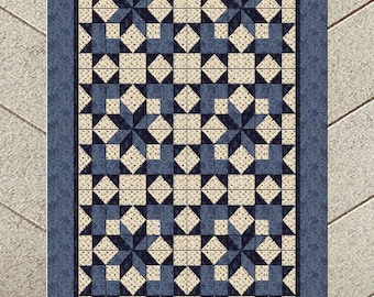 PATTERN - 'Baltimore Blues' - 60" x 84" (152cm x 213 cm) plus 4 additional bed sizes