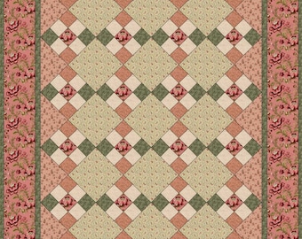 PATTERN - 'English Rose Garden' - 61" x 82" (155cm x 208cm) plus 4 additional bed sizes