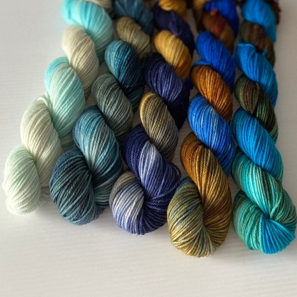 Mini Skein Set 5x20g Splendid Sock Yarn Base - One of a Kind Batch