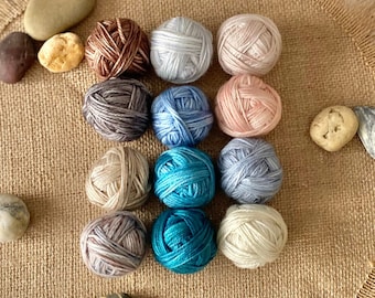 Mini Skein Set 12x10g Balls Sock Yarn Hand Dyed 'Ivan the Seagull'