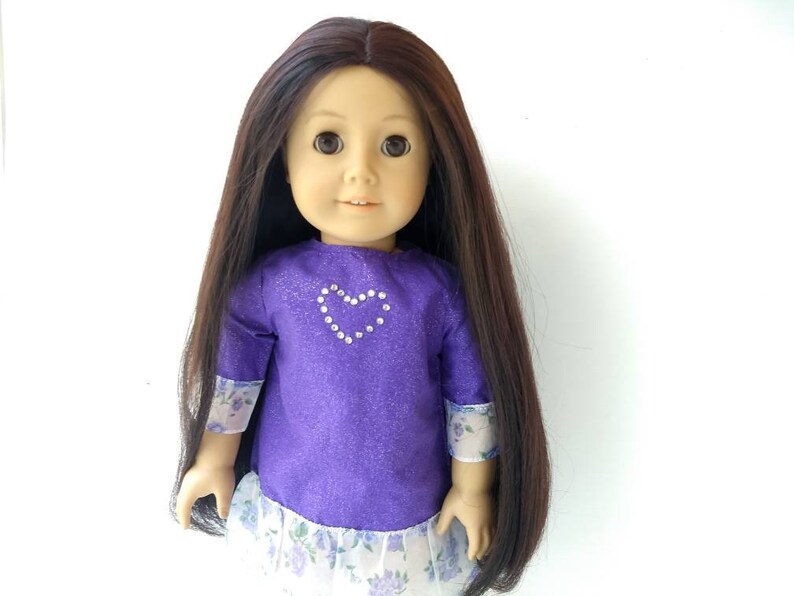 Sweet Floral Party Shoes for 18inch American Doll Clothes Decor Purple