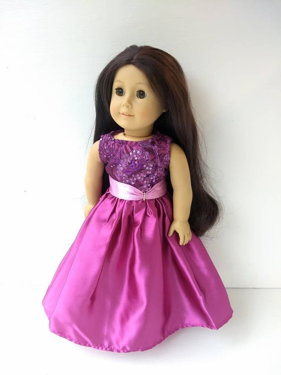 Gold And White Floor Length Ball Gown Dress Fits 18/" American Girl Doll Clothes