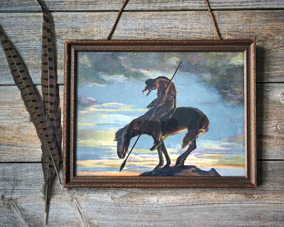 Vintage End Of The Trail Framed Print James Earle Fraser Etsy Vintage End Of The Trail Framed Print James Earle Fraser Etsy