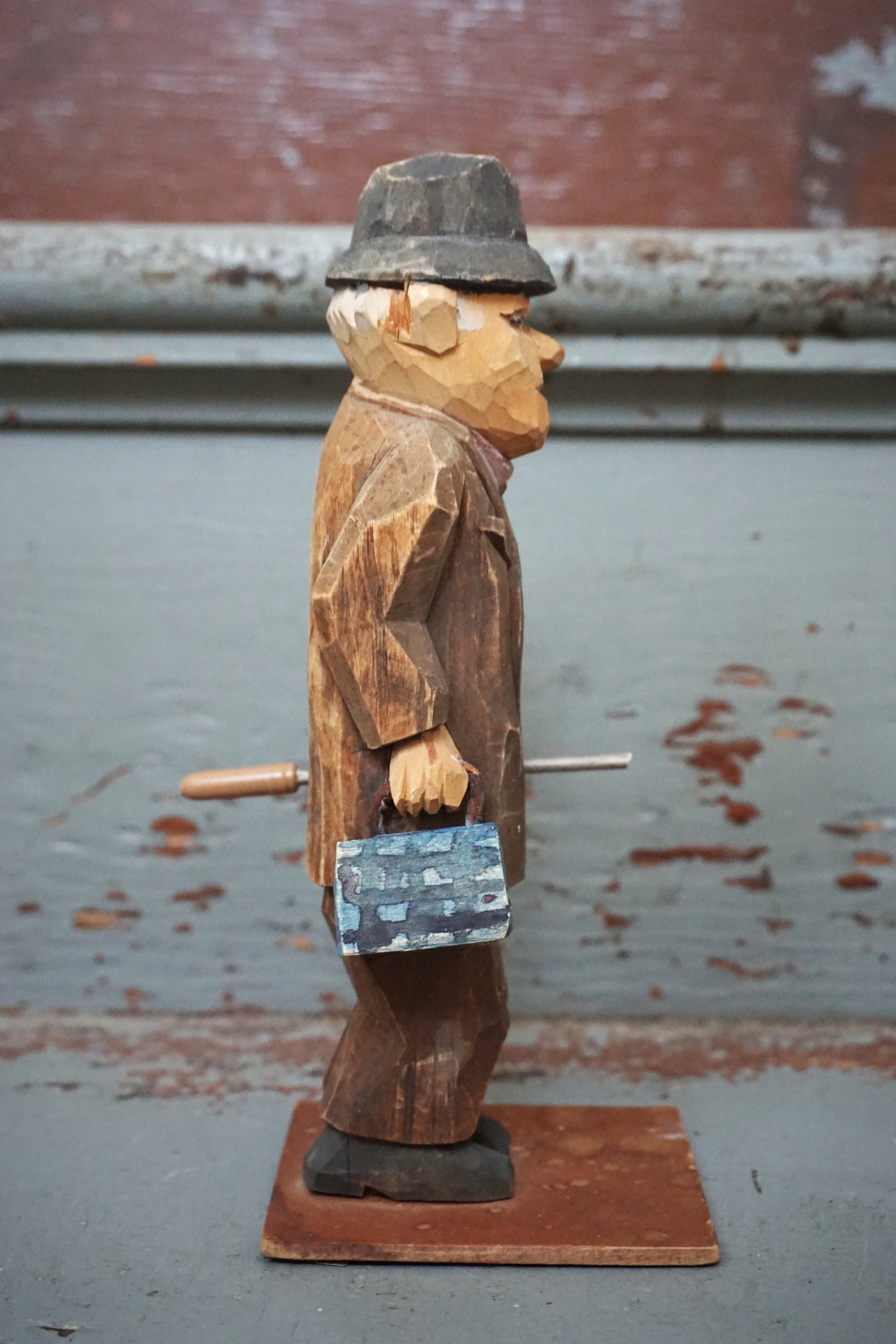 Vintage Hand Carved Wood Figure Primitive Americana Folk Art Etsy