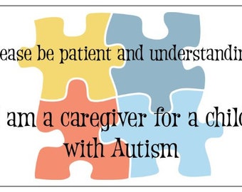 Business cards to identify children with autism and special needs / package of 10 cards