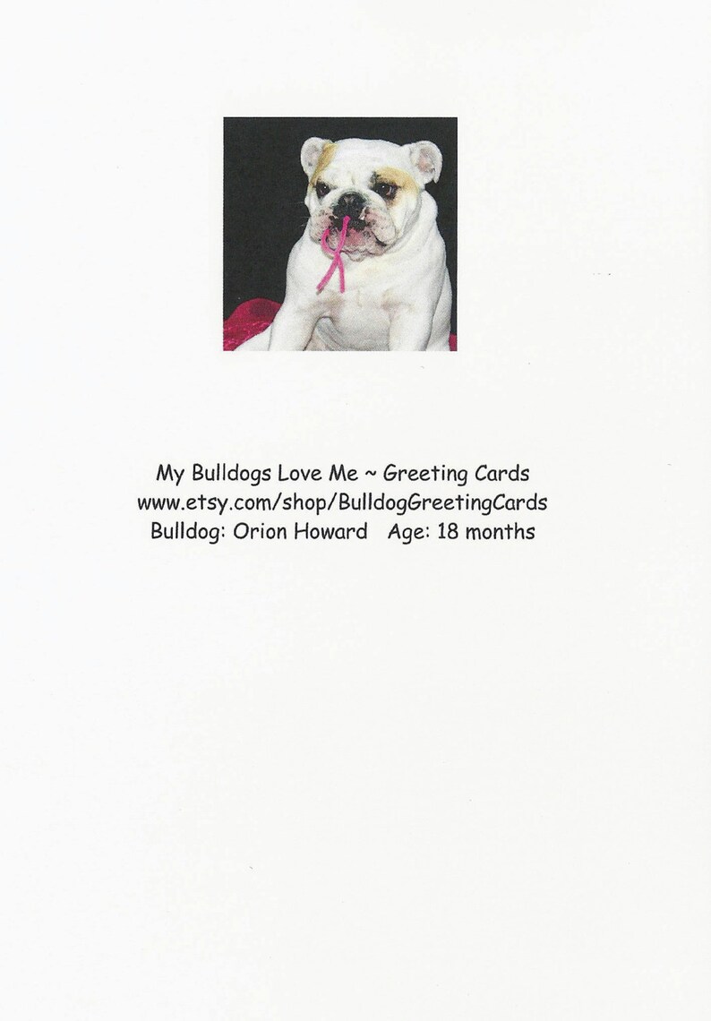 Card 57 / Fight English Bulldog Breast Cancer Greeting Card image 3