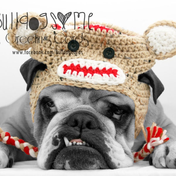 Card #45 / Monkey Love ~ English Bulldog Greeting Card Love