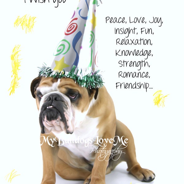 Card #73 / Doesn't cost any money Birthday ~ English Bulldog Birthday Greeting Card