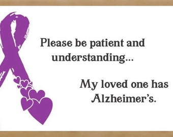 Business cards to identify mom,  dad or loved one with Alzheimer’s / package of 10 cards