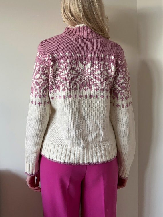 vintage 90's snowflake fair-isle sweater - image 3