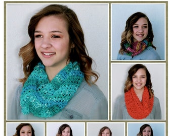 crochet cowl pattern - One Skein Infinity Cowl - crochet pattern - easy scarf pattern