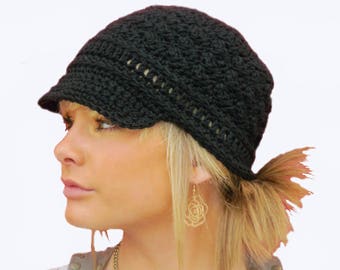 crochet newsboy hat pattern - textured newsboy cap crochet pattern - crochet pattern -
