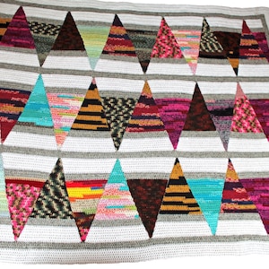 crochet quilt pattern -  Amazing One-Stitch afghan pdf file - stashbuster crochet pattern - crochet blanket pattern