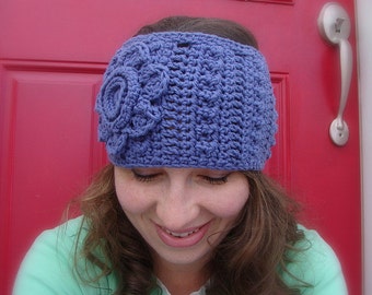 crochet headwarmer pattern - crochet flower headband pattern, earwarmer crochet pattern, headwarmer crochet pattern