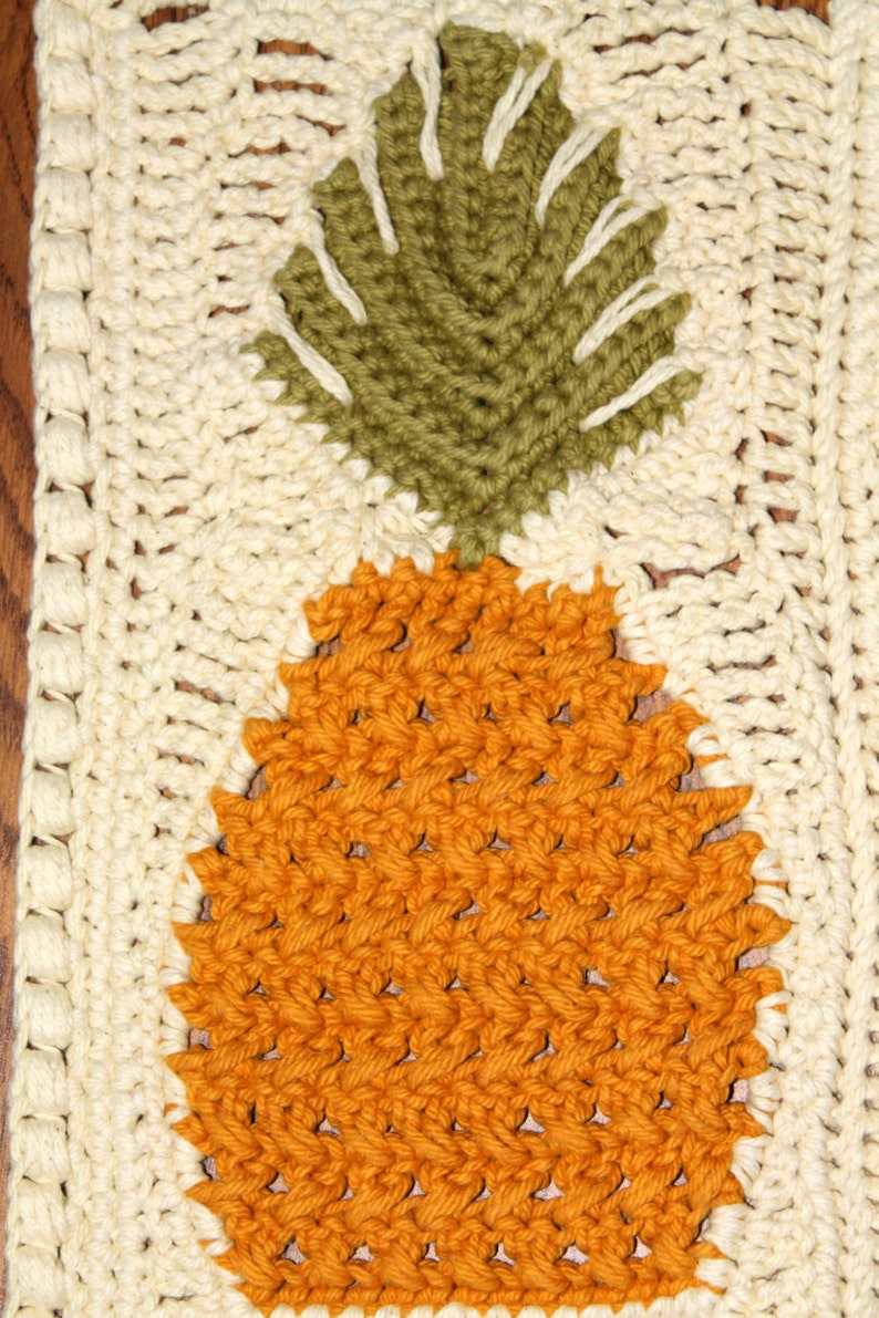crochet placemat pattern crochet pineapple pattern Perfect Pineapples Crochet Placemat Pattern pdf file image 3