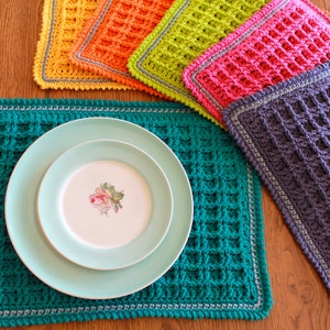 crochet placemat pattern Waffle Stitch Crochet Placemat Pattern pdf file image 1