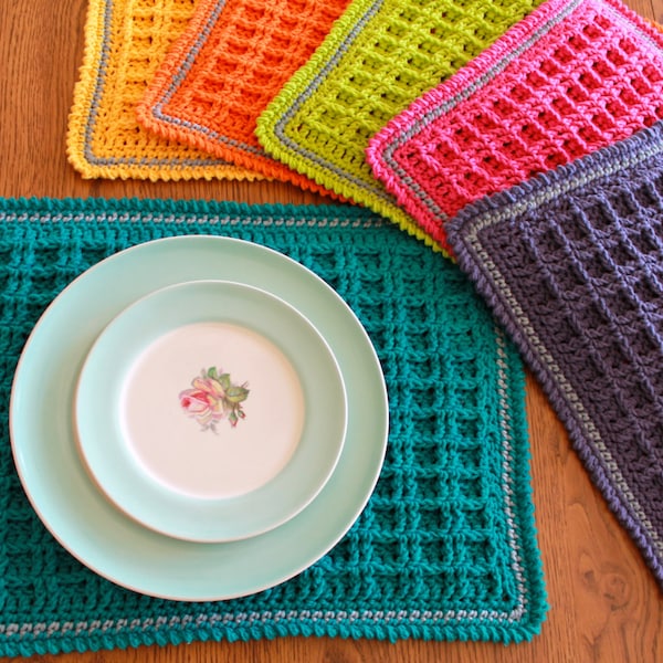 crochet placemat pattern - Waffle Stitch Crochet Placemat Pattern pdf file