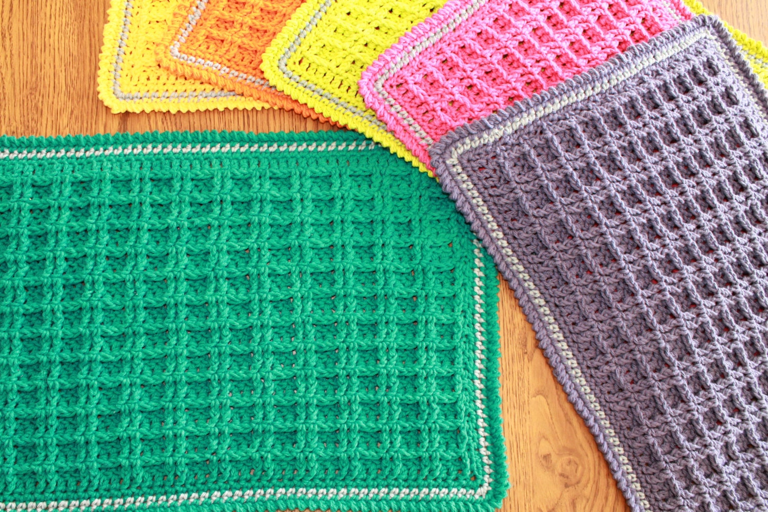 Crochet Placemat Pattern Waffle Stitch Crochet Placemat Etsy