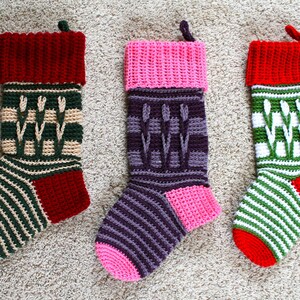 crochet Christmas stocking pattern Happy Homestead Christmas Stocking pdf file holiday crochet Christmas sock pattern crochet stocking