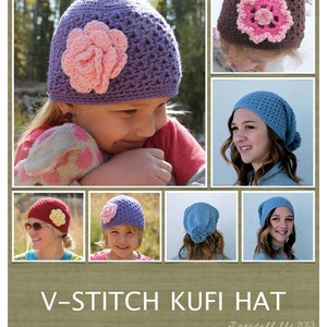 crochet kufi hat pattern - slouchy crochet hat pattern v-stitch slouchy hat easy crochet cap pattern