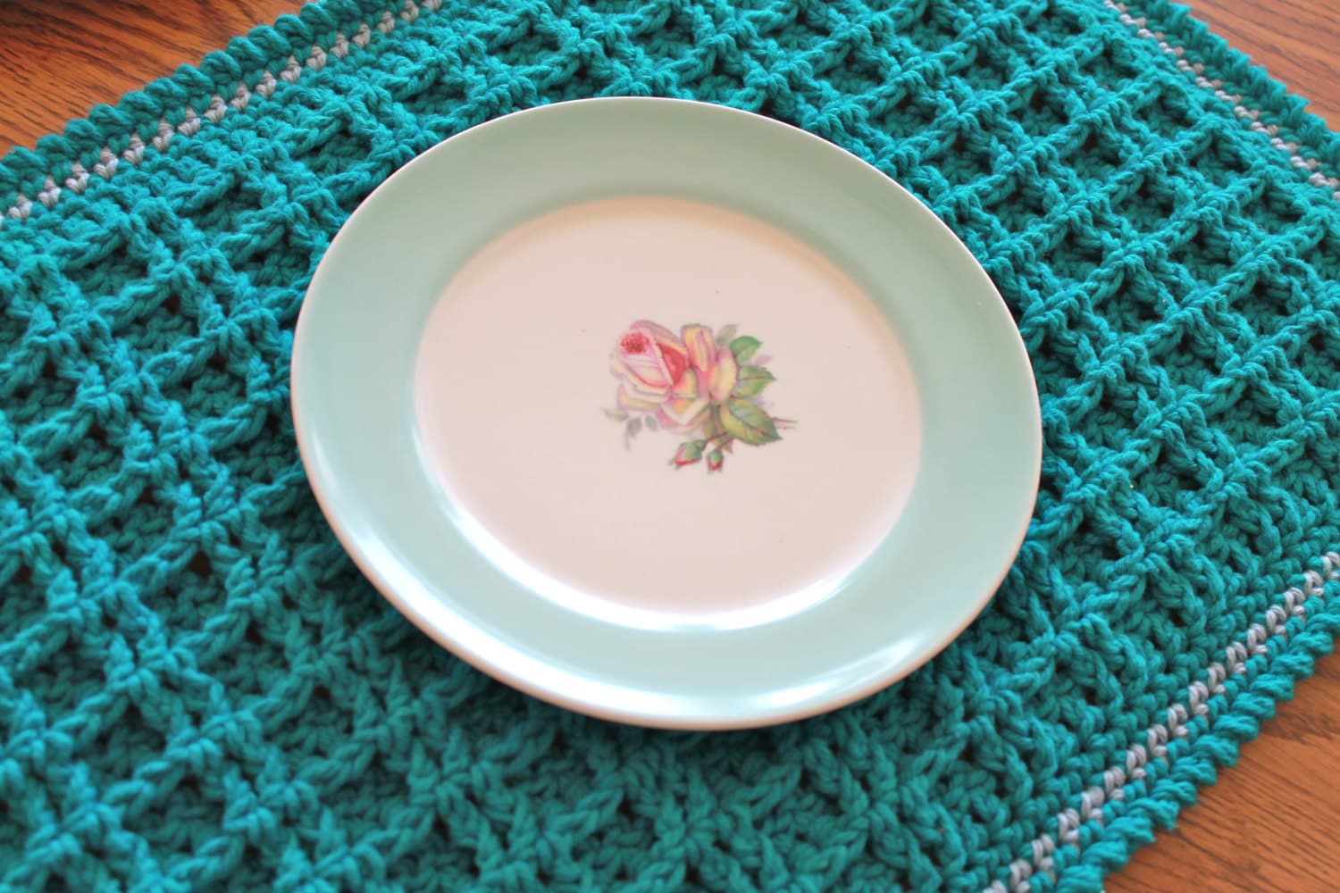 Crochet Placemat Pattern Waffle Stitch Crochet Placemat Etsy