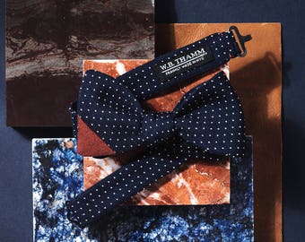 Felix Men's Bow tie - Dot navy white  bowtie