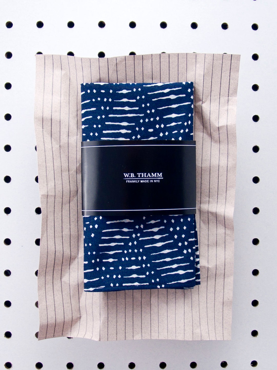 Sam Men's Pocket Square Handkerchief - Modern Tribal Navy