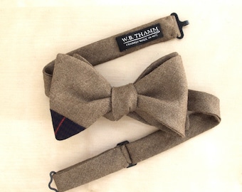 William Men's Bow tie - Golden brown wool bowtie