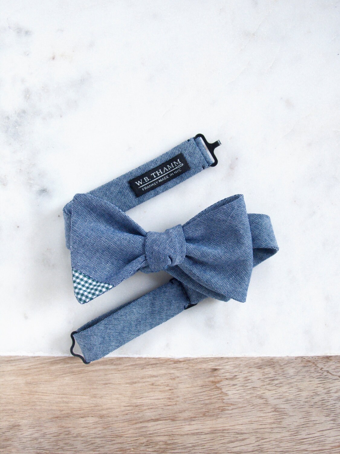 chambray blue tie