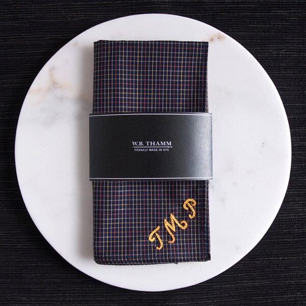 Monogrammed Pocket Square Etsy